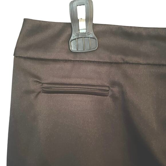 JS Collections Black Pants Trousers Satin Flat Front Slash Pocket Size 12 Shiny - Picture 4 of 10